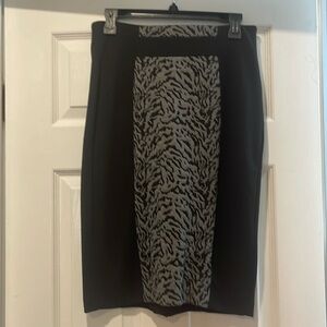 Adrienne Vittadini black and grey zebra print pencil skirt